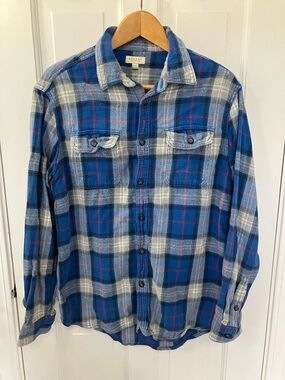Plaid flannel Blue and Gray Button-Down Shirt size large Sonoma Life + Style